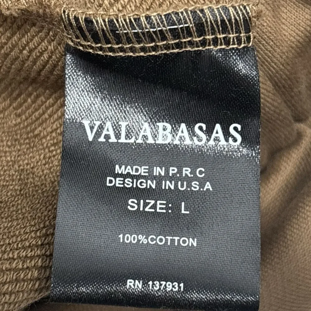 Valabasas Sweatpants Mens Large Brown Stacked Flare Pants Sweats Streetwear - Picture 9 of 10